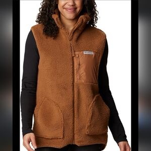 Columbia Women's Tan Fleece Vest 2X Neutral